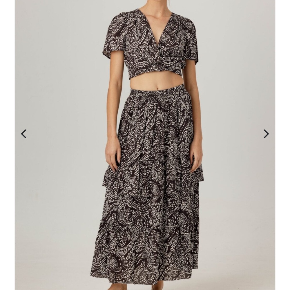 Sundays Black and White Patterned Skirt